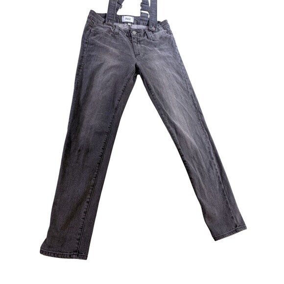 Paige Denim Suspender Overall Jeans Women's 26 Gray Stretch Cotton Hipster - Picture 5 of 10